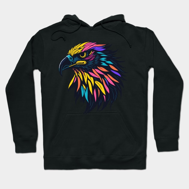 Colorful Eagle Hoodie by DesignVerseAlchemy